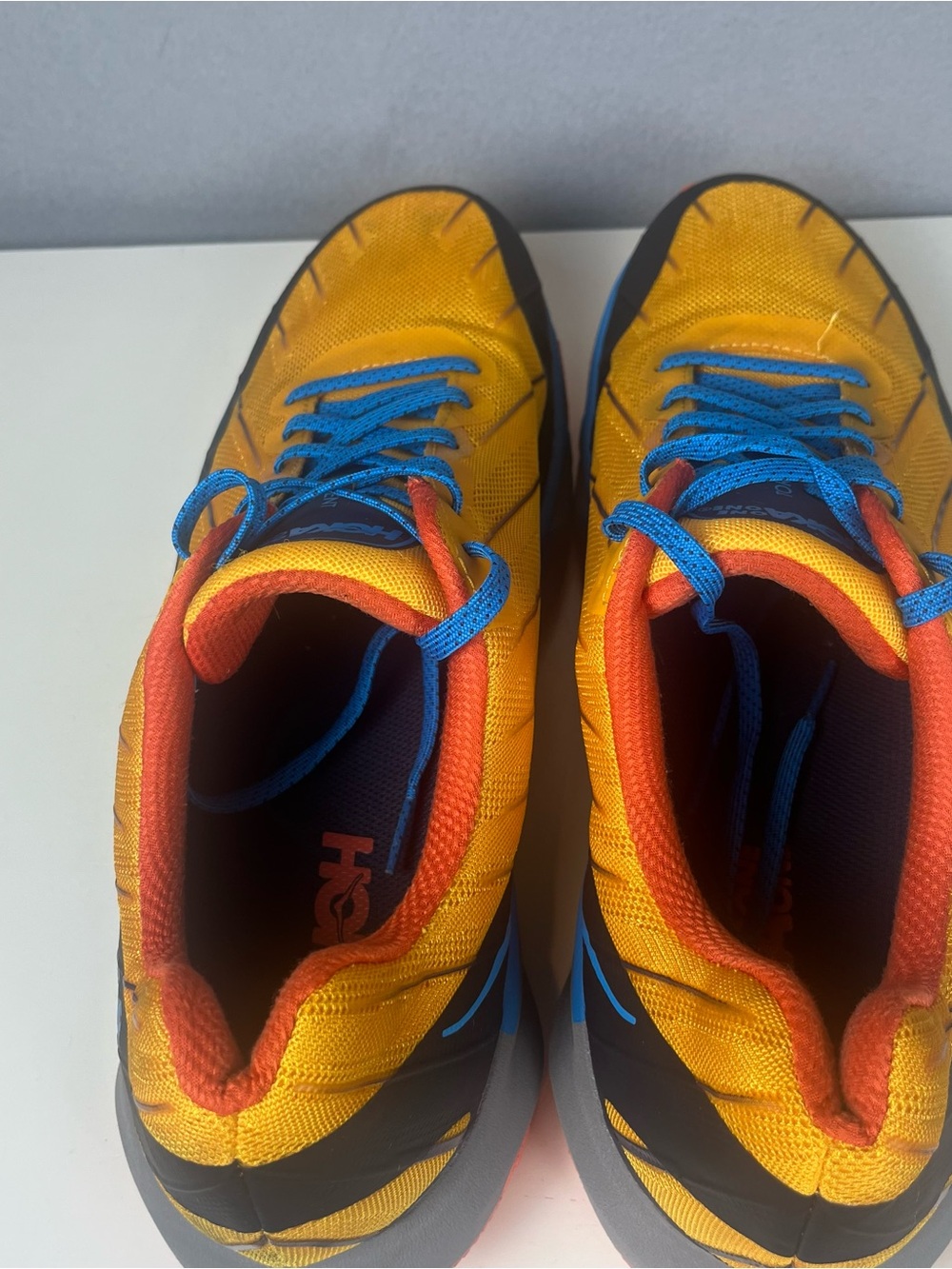 Hoka One One Torrent Mens 13 Trail Running Shoes Gold Fusion Dresden Blue - Picture 7 of 12